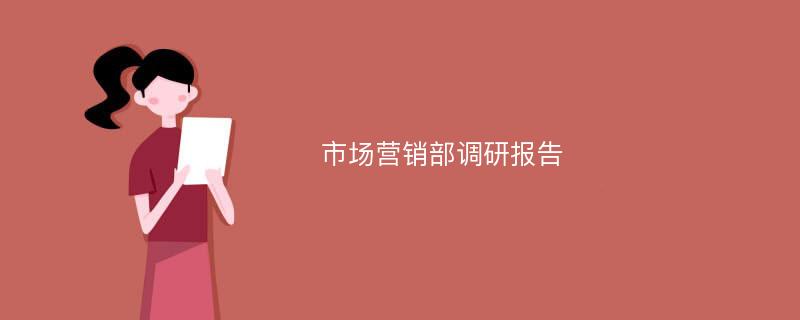 市场营销部调研报告