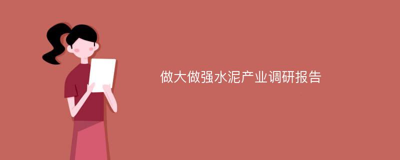 做大做强水泥产业调研报告